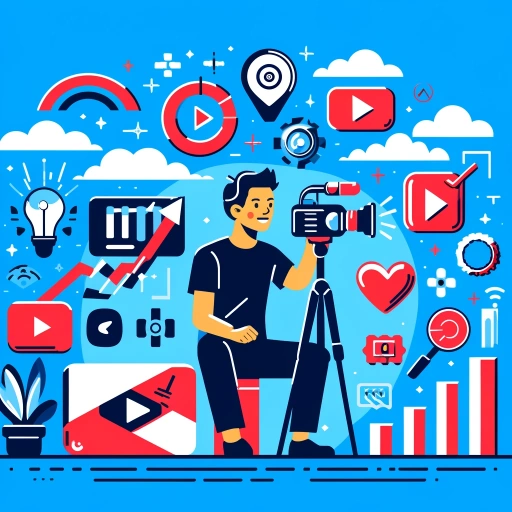 illustration icon of a YouTuber, youtube content creator. Man who films.